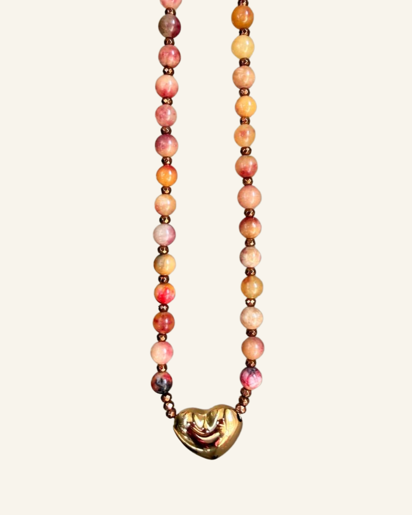 Peach Heart Necklace