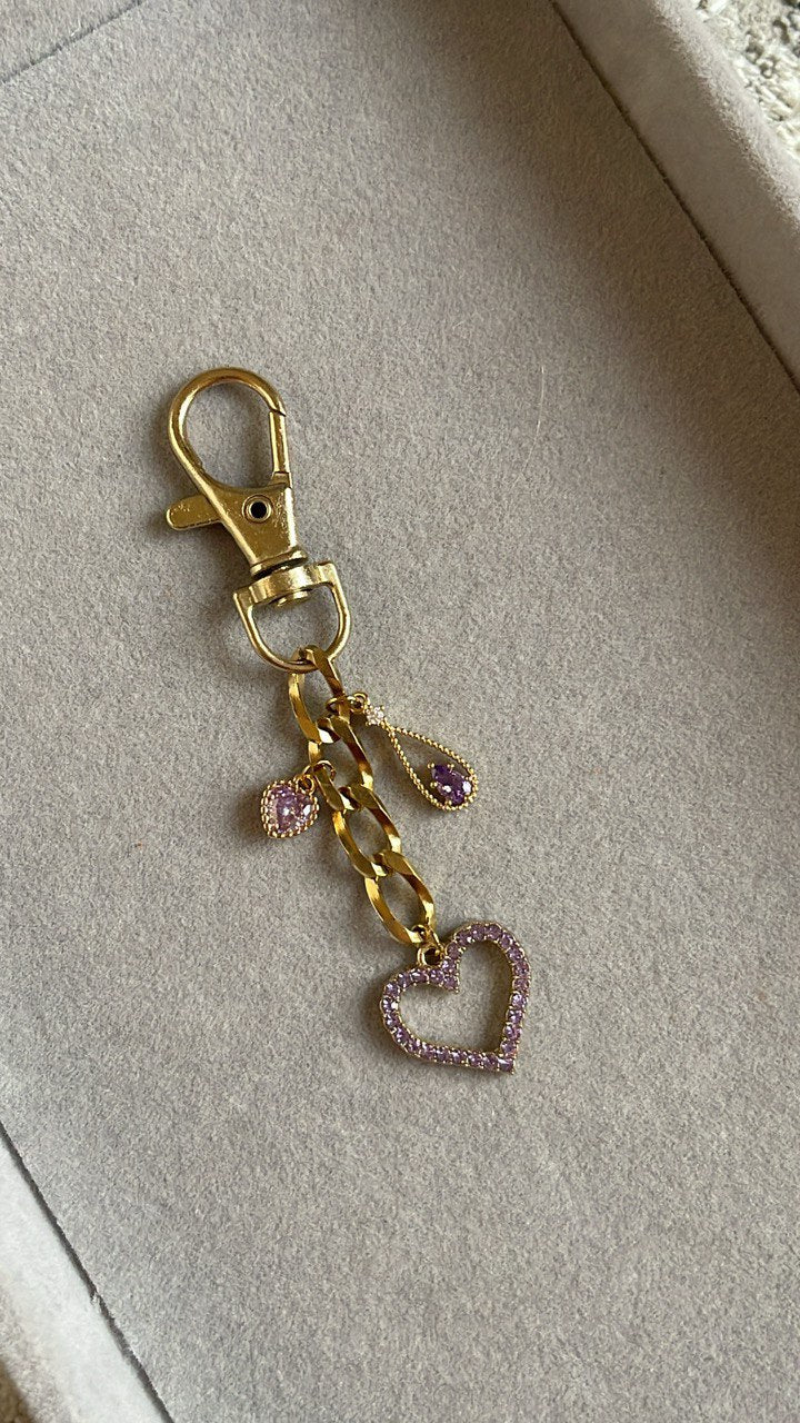 Purple Heart Keychain/Bag Charm