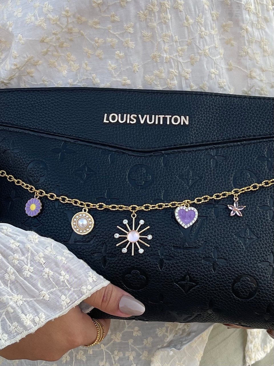 Floral & Gem Bag Chain