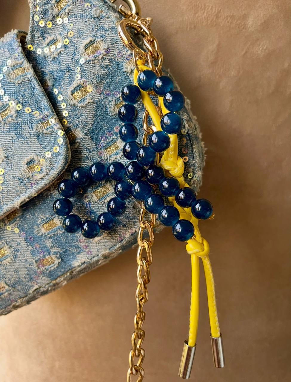Golden Bow Bag Charm