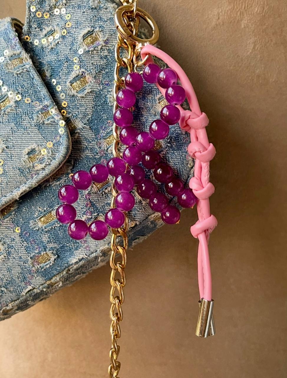 Golden Bow Bag Charm