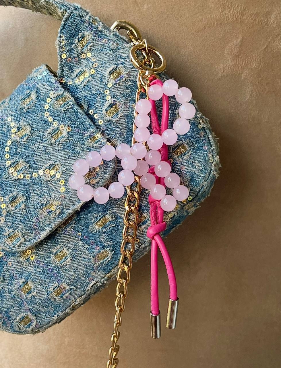 Golden Bow Bag Charm