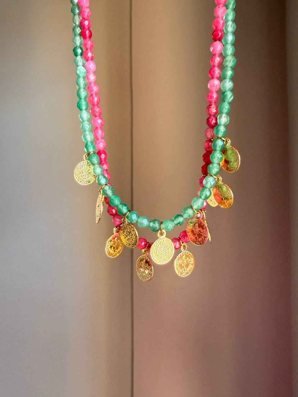 Candy Bead Coin Necklace - Sola Accessories