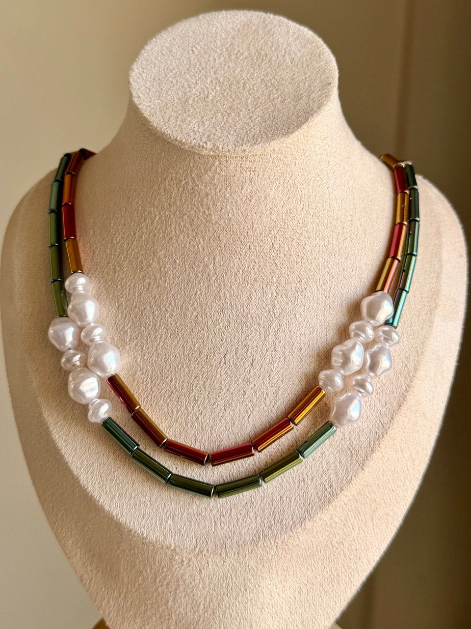 Metallic Pearl Necklaces