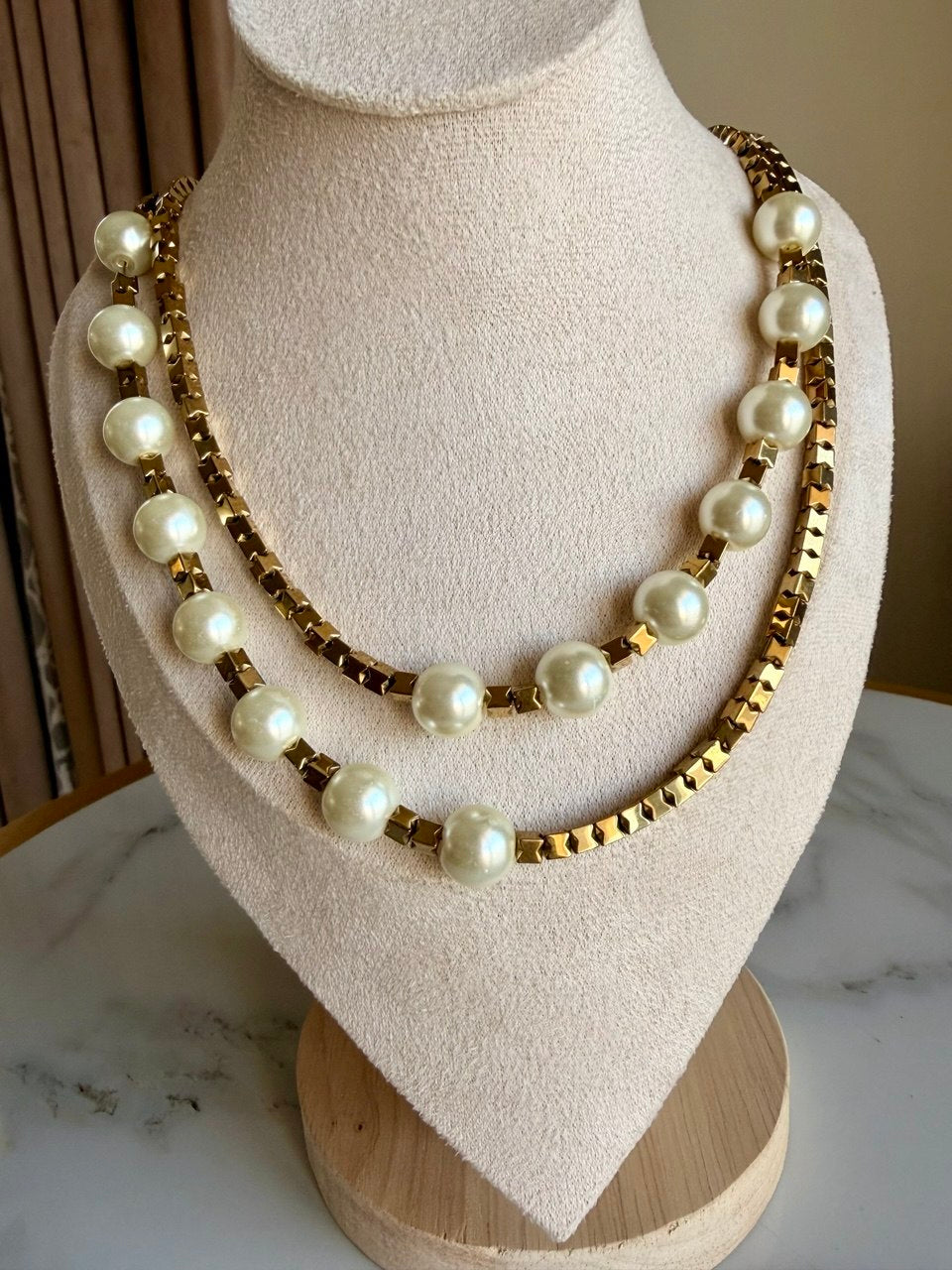 Gold Pearl Necklace