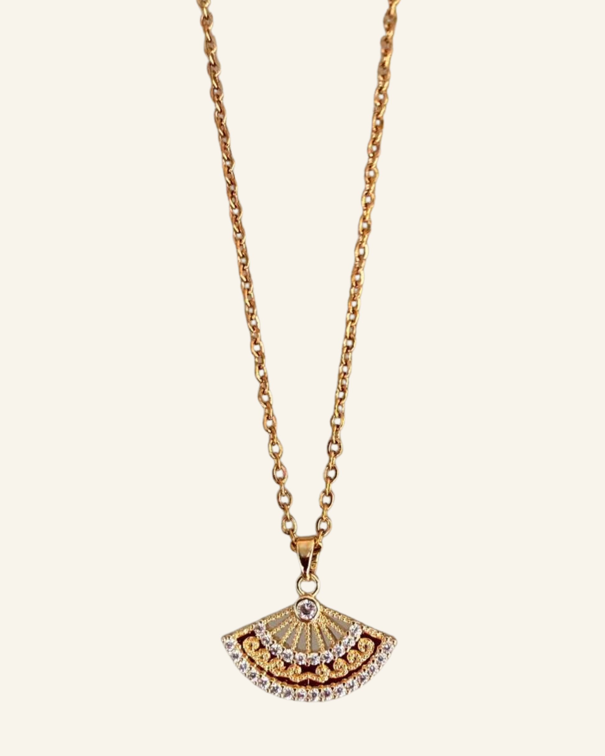 The Empress Fan Necklace - Sola Accessories