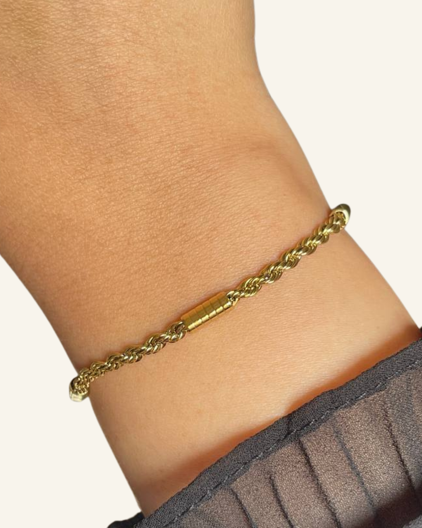 Vintage Gold Chain Barrel Bracelet