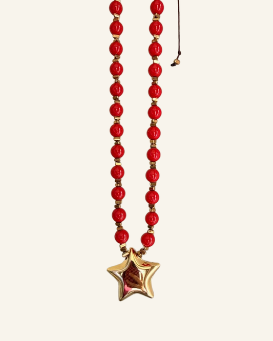 Red Star Necklace - Sola Accessories