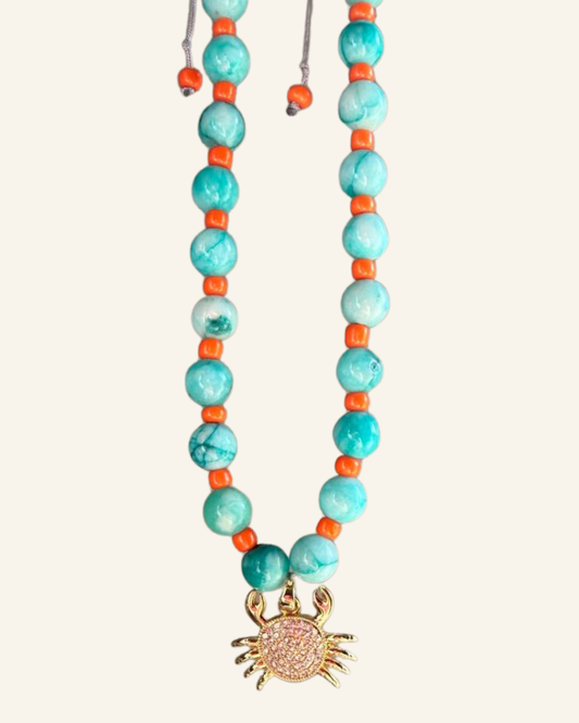 Turquoise Crab Necklace - Sola Accessories
