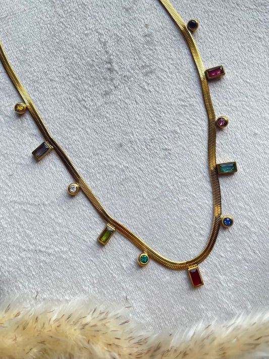 Multi Colour Snake Necklace - Sola Accessories