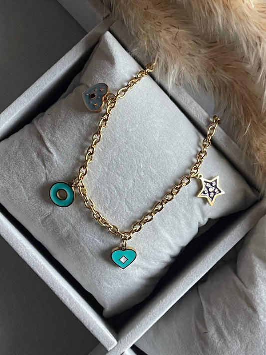 Gold Charm Bracelet - Sola Accessories