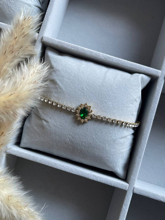 Emerald Stone Tennis Bracelet - Sola Accessories