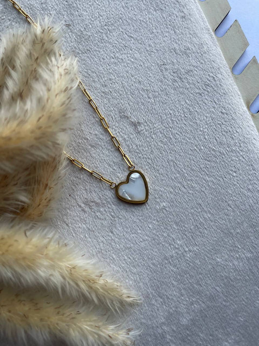 White Heart Necklace - Sola Accessories