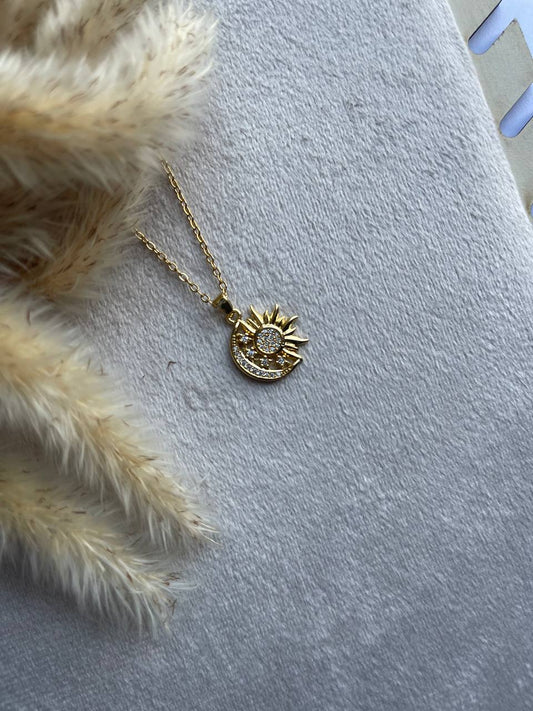 Artistic Sun Moon Necklace - Sola Accessories