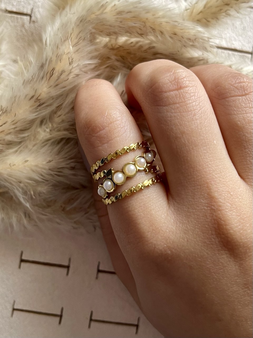Three Layers Pearl Ring - Sola Accessories