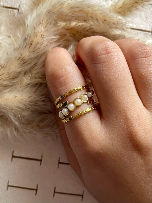 Three Layers Pearl Ring - Sola Accessories