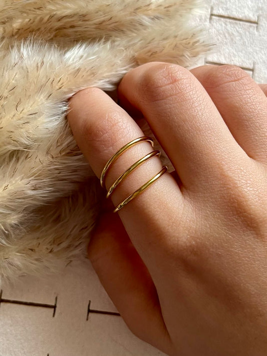 Three Layers Plain Ring - Sola Accessories