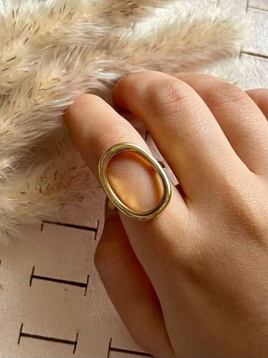 Elegant Large Open Circle Oval Ring - Sola Accessories