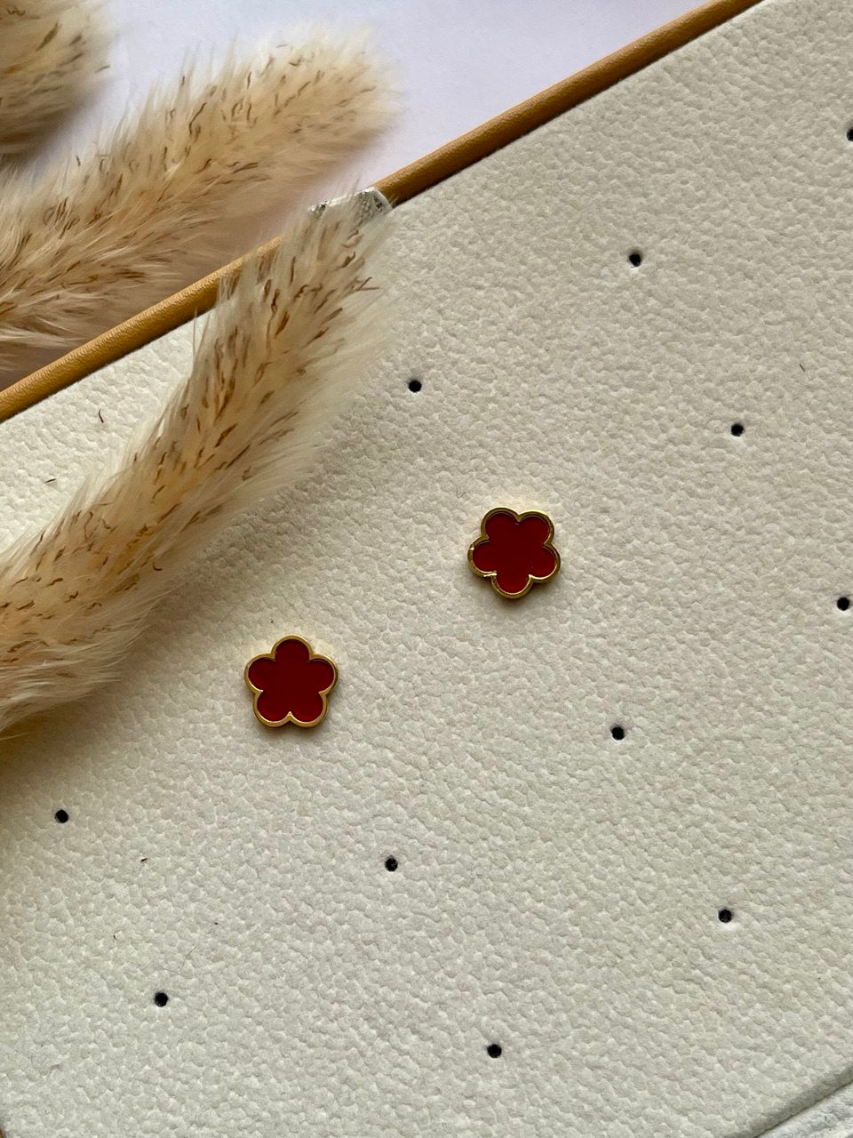 Burgundy Floral Earrings - Sola Accessories