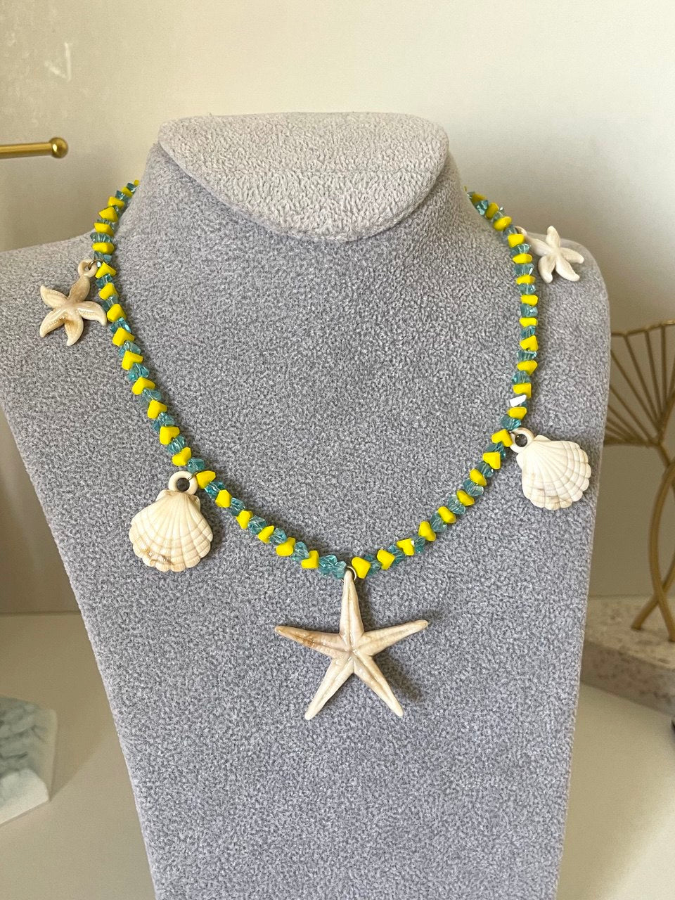 Aqua Seashell Necklace