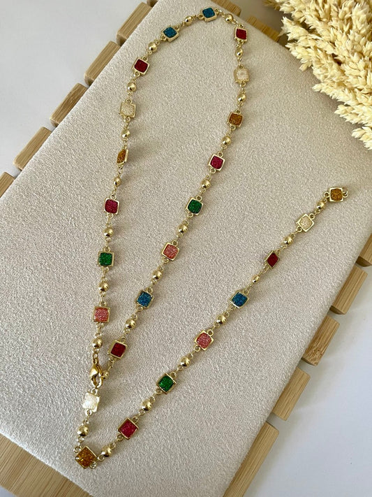 Gem Square Necklace