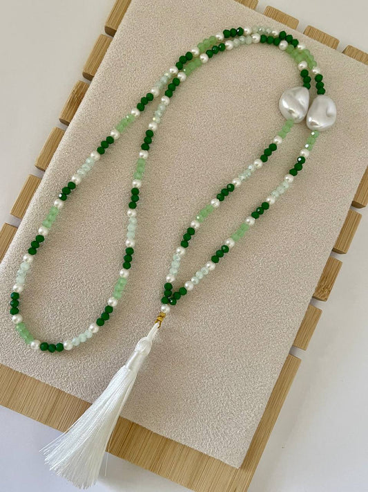 Green & Pearl Necklace