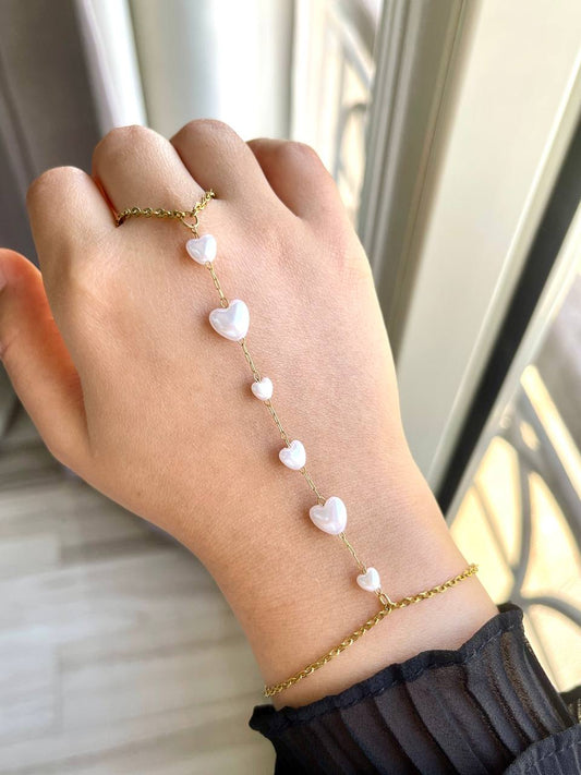 Sweetheart's Pearl Hand Chain