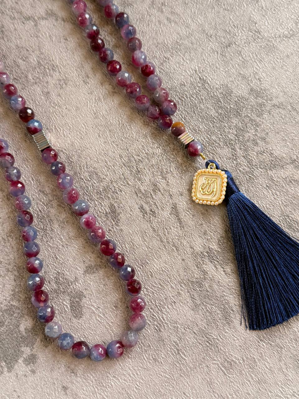 Navy Blue Agate Prayer Beads - Sola Accessories
