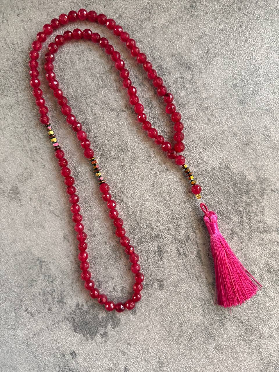 Fuchsia Prayer Beads - Sola Accessories