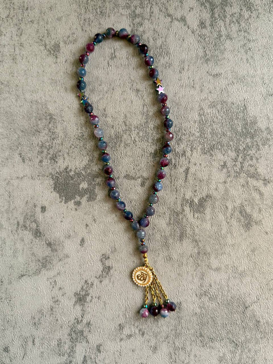 Mini Navy Blue Agate Prayer Beads - Sola Accessories
