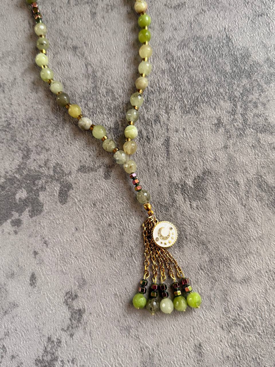 Mini Green Agate Prayer Beads - Sola Accessories
