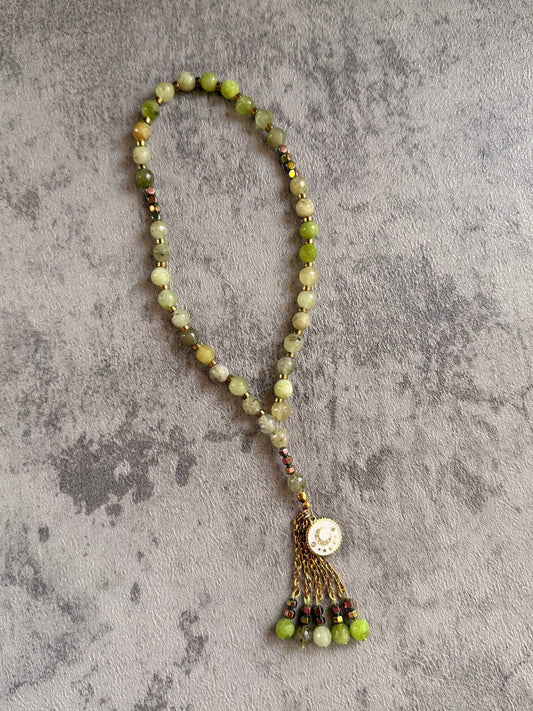 Mini Green Agate Prayer Beads - Sola Accessories