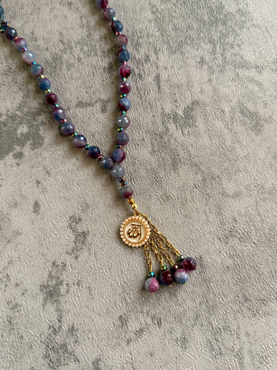 Mini Navy Blue Agate Prayer Beads - Sola Accessories