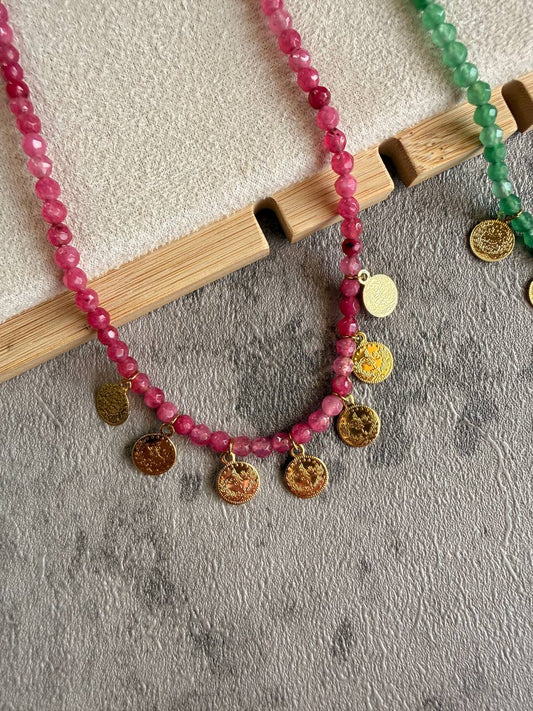 Candy Bead Coin Necklace - Sola Accessories