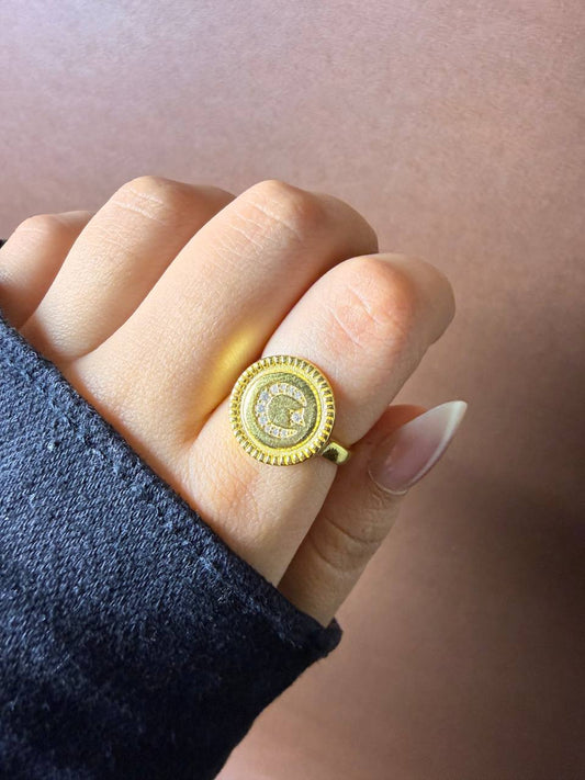 Celestial Star To Crescent Moon Ring - Sola Accessories