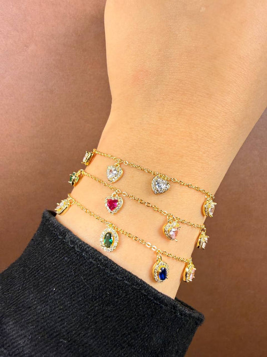 Heart & Oval Charm Bracelet - Sola Accessories