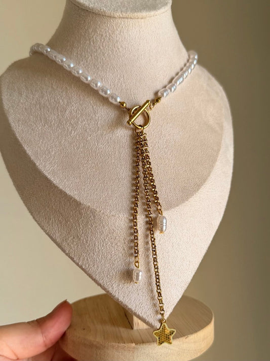 Star Tassel Pearl Necklace